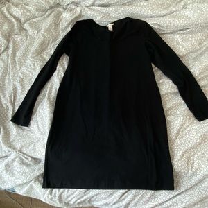 HM black long sleeve cotton bodycon dress sz XL